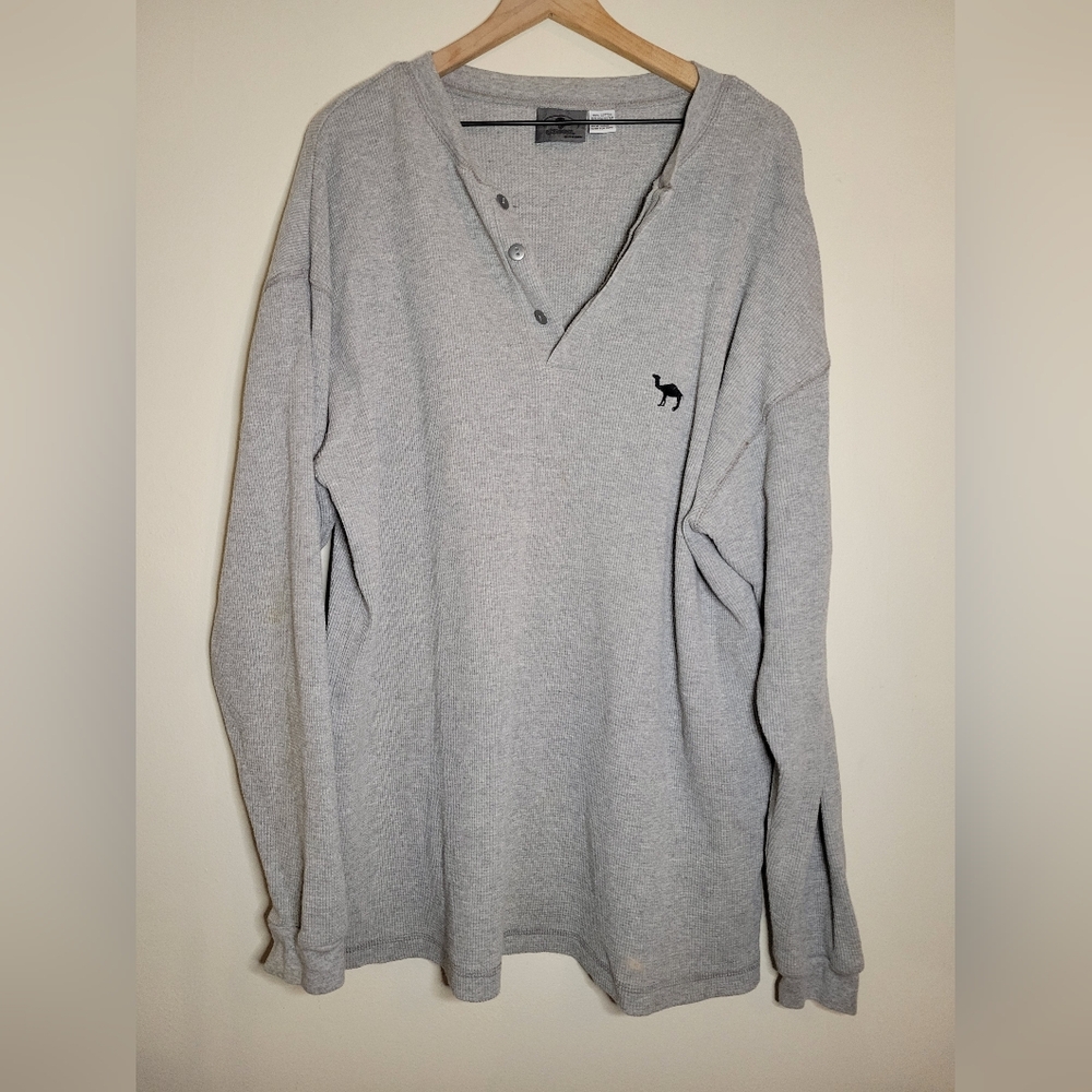 camel gray vintage henley